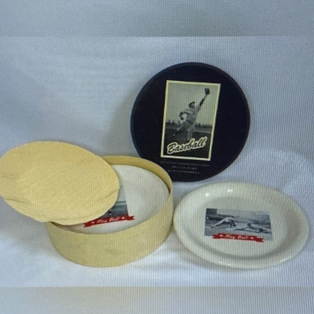 Vintage Pottery Barn Baseball Salad/Dessert Plate Set of 4